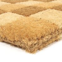 Kokosová venkovní čisticí vstupní rohož FLOMA Squares - délka 45 cm, šířka 75 cm, výška 4,7 cm