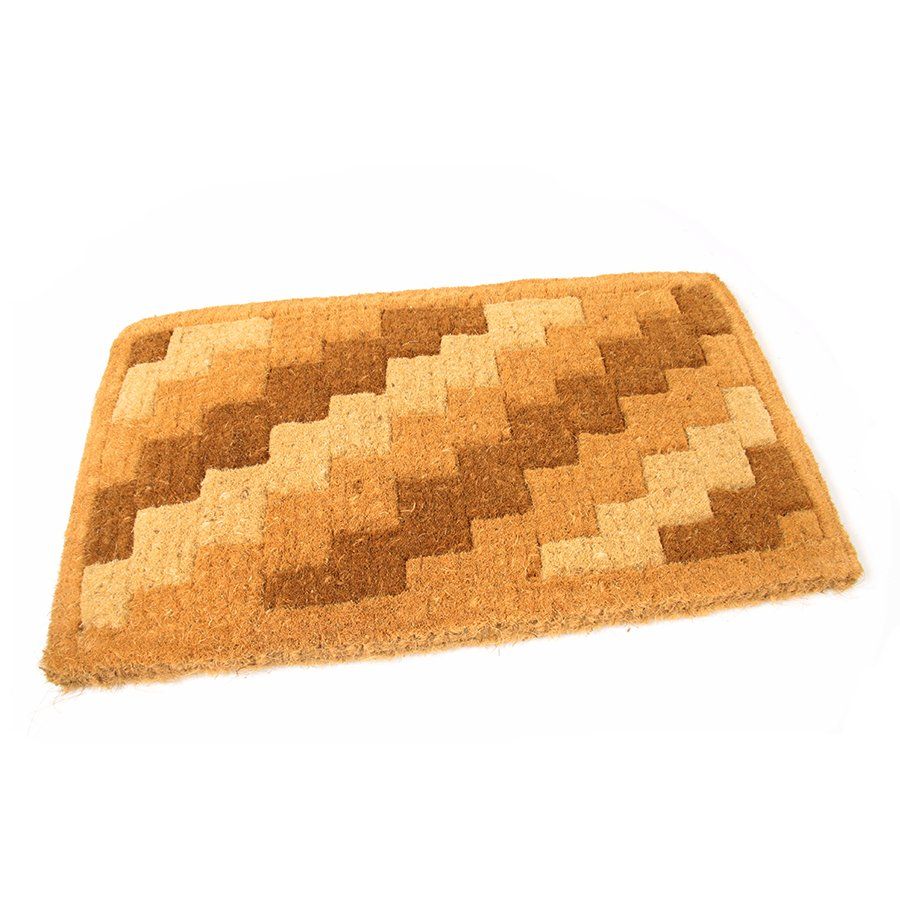 Kokosová venkovní čisticí vstupní rohož FLOMA Stairs - délka 45 cm, šířka 75 cm, výška 4,7 cm