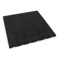 Černá gumová dlažba FLOMA V45/R30 SportFlo S800 - délka 50 cm, šířka 50 cm a výška 4,5 cm