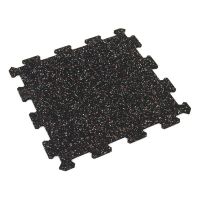 Černo-bílo-červená gumová podlahová deska (puzzle - střed) FLOMA FitFlo SF1050 - délka 47,8 cm, šířka 47,8 cm, výška 0,8 cm
