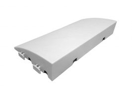 Bílý plastový nájezd pro terasovou dlažbu Linea Premium - délka 50 cm, šířka 25 cm, výška 8 cm