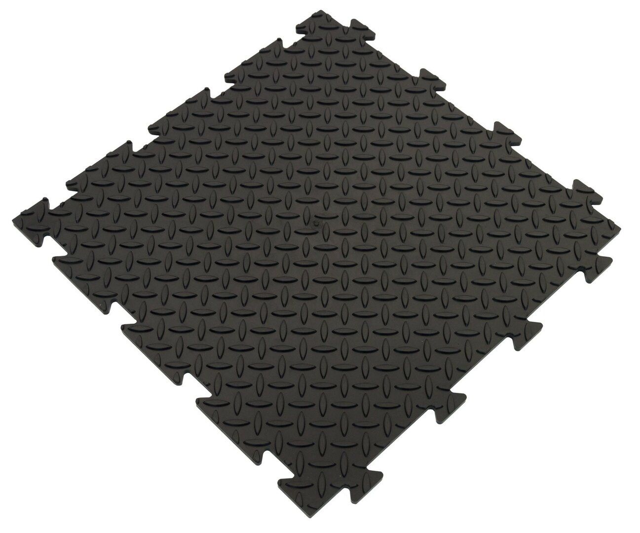 Černá PVC vinylová zátěžová puzzle protiskluzová dlažba Tenax (diamant) - délka 47,5 cm, šířka 47,5 cm, výška 0,8 cm
