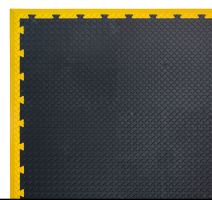Černá plastová PVC zátěžová puzzle protiskluzová dlažba Tenax (diamant) - délka 47,5 cm, šířka 47,5 cm, výška 0,8 cm