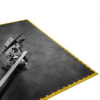 Černá plastová PVC zátěžová puzzle protiskluzová dlažba Tenax (diamant) - délka 47,5 cm, šířka 47,5 cm, výška 0,8 cm