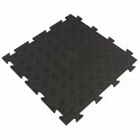 Černá PVC vinylová zátěžová puzzle protiskluzová dlažba Tenax - 47,5 x 47,5 x 0,8 cm