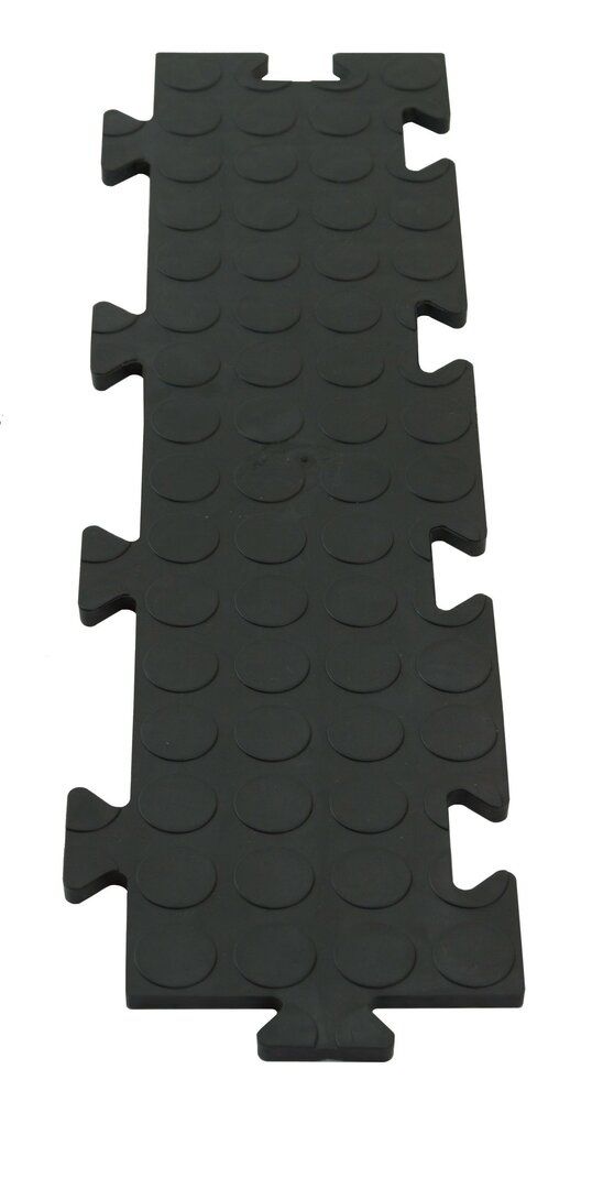 Černá PVC vinylová zátěžová puzzle protiskluzová spojovací dlažba Tenax (bubbles) - délka 50 cm, šířka 12 cm, výška 0,8 cm