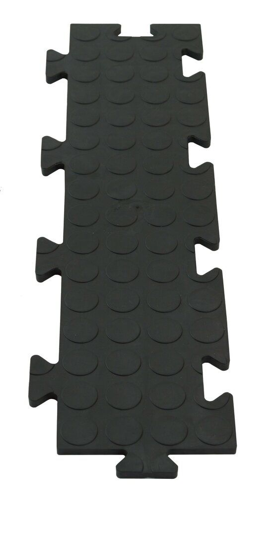 Černá plastová PVC zátěžová puzzle protiskluzová spojovací dlažba Tenax (bubbles) - délka 50 cm, šířka 12 cm, výška 0,8 cm