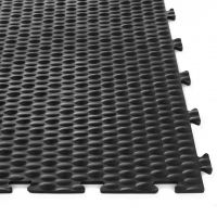 Černá PVC vinylová zátěžová puzzle protiúnavová dlažba Tenax (bubbles) - délka 47,5 cm, šířka 47,5 cm, výška 0,8 cm