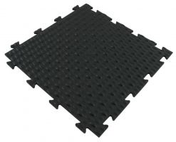 Černá PVC vinylová zátěžová puzzle protiúnavová dlažba Tenax - 47,5 x 47,5 x 0,8 cm