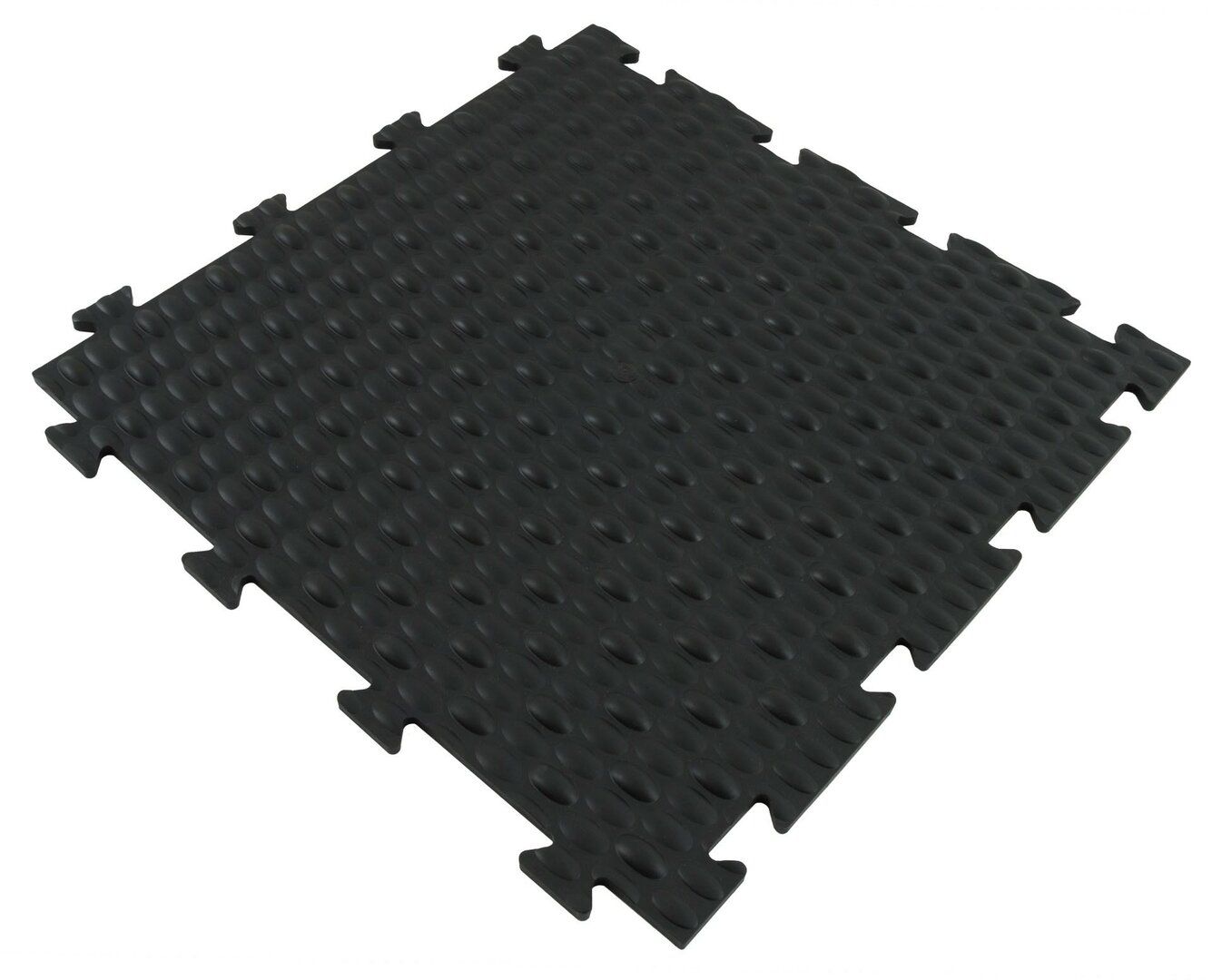 Černá plastová PVC zátěžová puzzle protiúnavová dlažba Tenax (bubbles) - délka 47,5 cm, šířka 47,5 cm, výška 0,8 cm