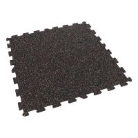 Černo-bílo-červená gumová podlahová deska (puzzle - střed) FLOMA FitFlo SF1050 - délka 47,8 cm, šířka 47,8 cm, výška 0,8 cm