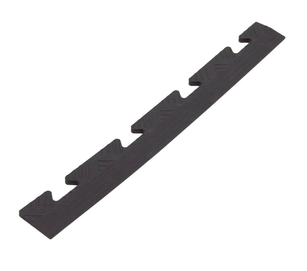 Černý plastový PVC nájezd "samice" pro dlažby Tenax (checker) - délka 48 cm, šířka 5,1 cm, výška 0,8 cm