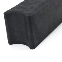 Černý gumový zahradní obrubník FLOMA - délka 30 cm, šířka 10 cm, výška 12 cm