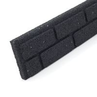 Hnědý gumový zahradní obrubník FLOMA Bricks - délka 120 cm, šířka 2 cm, výška 9 cm