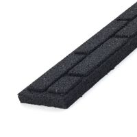 Hnědý gumový zahradní obrubník FLOMA Bricks - délka 120 cm, šířka 2 cm, výška 9 cm