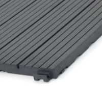 Šedá gumová terasová dlažba FLOMA Cosmopolitan - délka 30,5 cm, šířka 30,5 cm, výška 1,5 cm