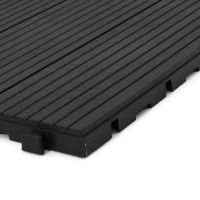 Šedá gumová terasová dlažba FLOMA Cosmopolitan - délka 45,8 cm, šířka 45,8 cm, výška 2,5 cm