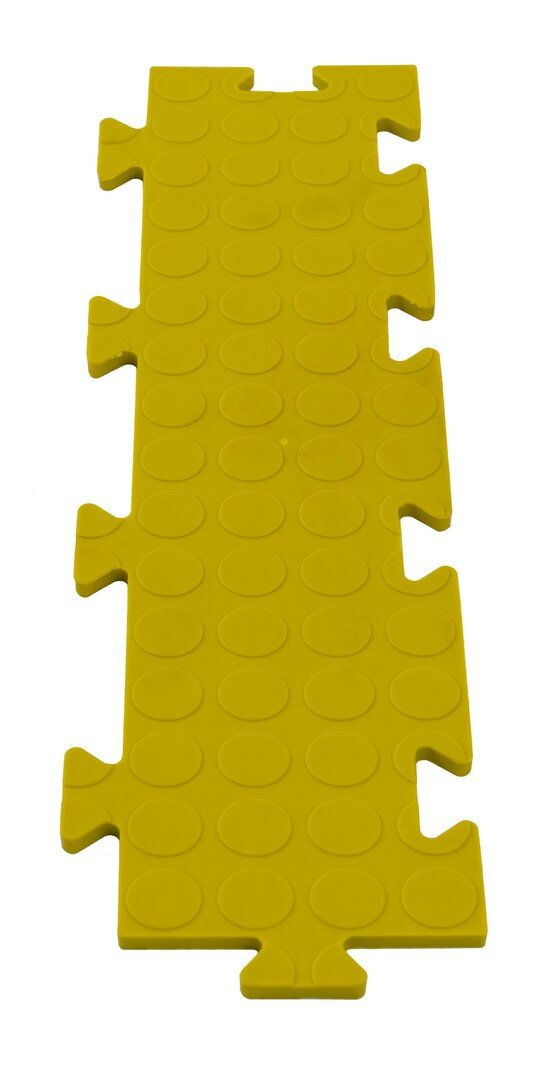 Žlutá PVC vinylová zátěžová puzzle protiskluzová spojovací dlažba Tenax (bubbles) - délka 50 cm, šířka 12 cm, výška 0,8 cm