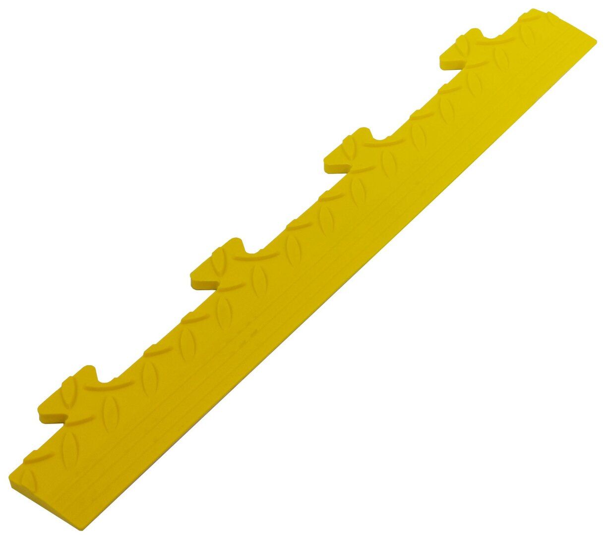 Žlutý plastový PVC nájezd "samec" pro dlažby Tenax (diamant) - délka 48 cm, šířka 7 cm, výška 0,8 cm