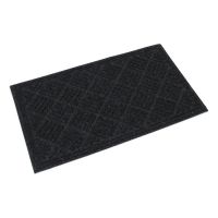 Černá textilní gumová čistící vstupní rohož FLOMA Parquet - 45 x 75 x 1,1 cm