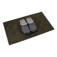 Hnědá textilní gumová vstupní rohož FLOMA Parquet - délka 45 cm, šířka 75 cm, výška 1,1 cm