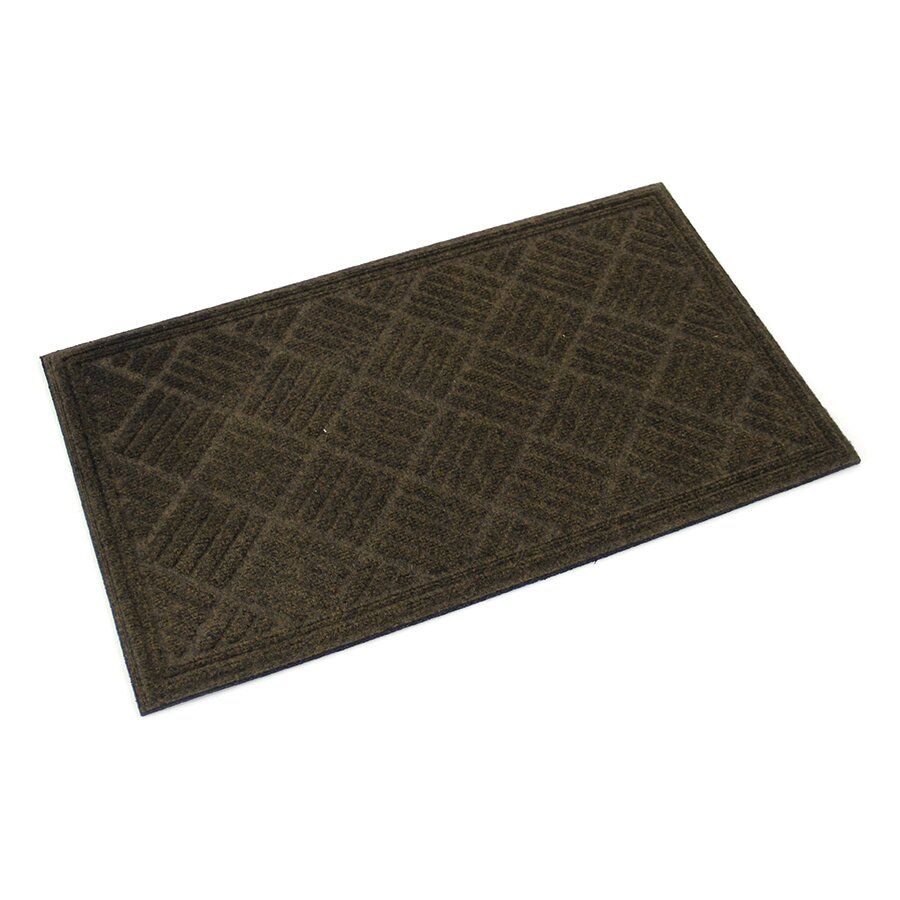 Hnědá textilní gumová vstupní rohož FLOMA Parquet - délka 45 cm, šířka 75 cm, výška 1,1 cm