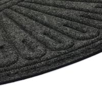 Šedá textilní gumová půlkruhová vstupní rohož FLOMA Contours - délka 60 cm, šířka 90 cm, výška 1,1 cm