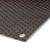 Černo-hnědá plastová ratanová stínicí rohož "umělý ratan" s oky (role) - délka 300 cm, výška 75 cm