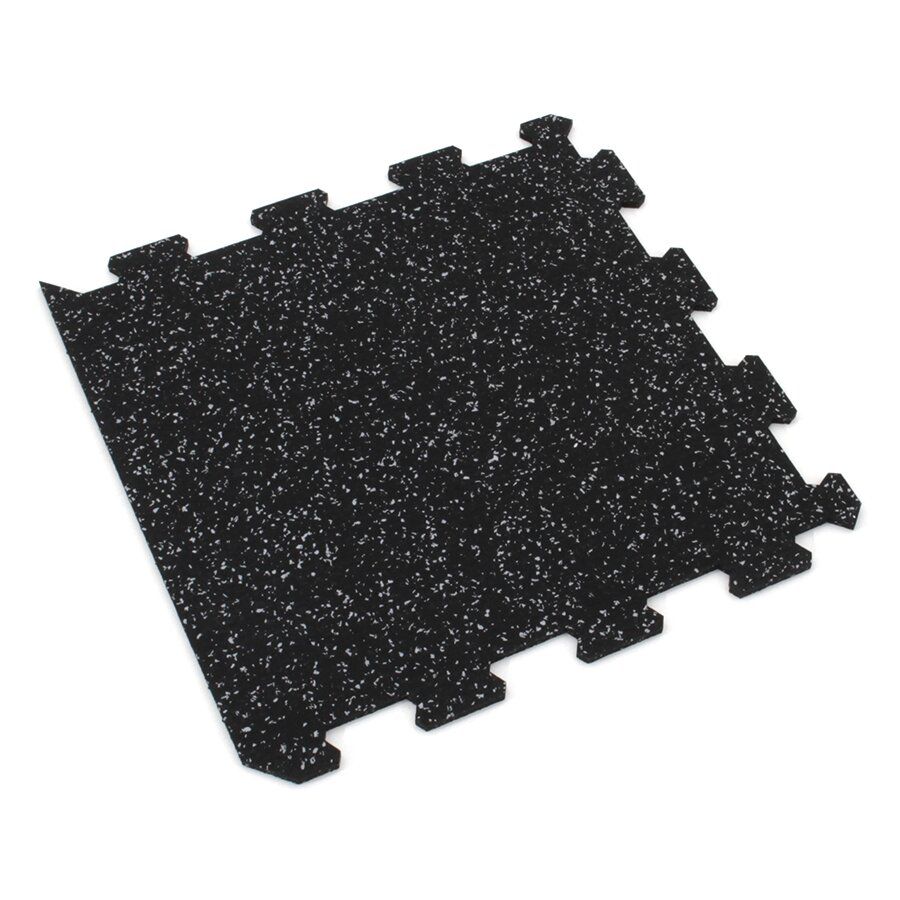 Černo-šedá gumová podlahová deska (puzzle - okraj) FLOMA IceFlo SF1100 - délka 100 cm, šířka 100 cm, výška 0,8 cm