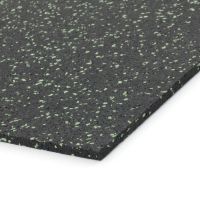 Černo-zelená gumová podlahová deska (puzzle - roh) FLOMA IceFlo SF1100 - délka 100 cm, šířka 100 cm, výška 0,8 cm