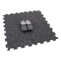 Černo-bílá gumová modulová puzzle dlažba (střed) FLOMA IceFlo SF1100 - délka 47,8 cm, šířka 47,8 cm a výška 0,8 cm