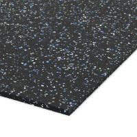 Černo-bílo-modrá gumová soklová podlahová lišta FLOMA FitFlo SF1050 - 198 x 7 cm a tloušťka 0,8 cm