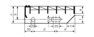 Ocelová pozinkovaná svařovaná schodnice (40/3, 34/38) FLOMA SteelStep - šířka 120 cm, hloubka 27 cm, výška 4 cm