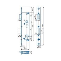 Zadlabací zámek HOBES K 411 branku a vrata, rozteč 90 mm, zádlab 40 mm