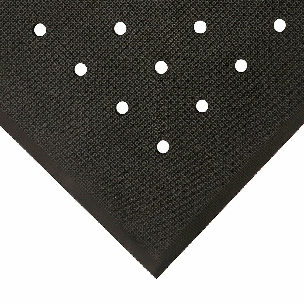 Černá pěnová protiúnavová hygienická děrovaná olejivzdorná rohož (diamant) - délka 150 cm, šířka 90 cm, výška 1,7 cm