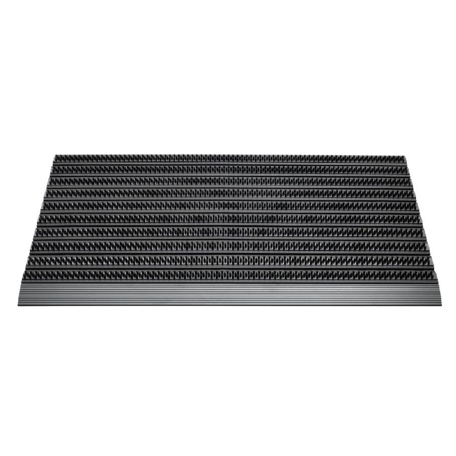 Černá hliníková venkovní čisticí kartáčová vstupní rohož FLOMA Topline - délka 50 cm, šířka 80 cm, výška 1,5 cm