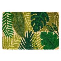 Kokosová vnitřní čistící vstupní rohož FLOMA Ruco Leaves - 40 x 60 x 1,5 cm