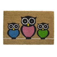 Kokosová vstupní rohož FLOMA Ruco Owls - délka 40 cm, šířka 60 cm, výška 1,5 cm