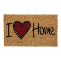 Kokosová vstupní rohož FLOMA Ruco I love home - délka 45 cm, šířka 75 cm, výška 1,5 cm