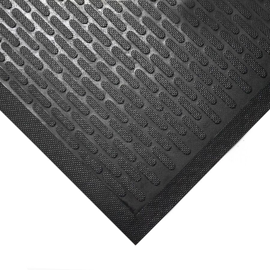 Černá gumová protiskluzová rohož - délka 150 cm, šířka 85 cm, výška 0,6 cm F