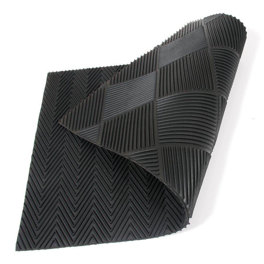 Gumová čisticí oboustranná venkovní vstupní rohož FLOMA Double-sided - délka 45 cm, šířka 75 cm, výška 1 cm