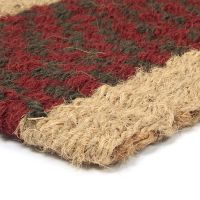 Kokosová venkovní čisticí vstupní rohož FLOMA Colored Stripe - délka 35 cm, šířka 60 cm, výška 2,5 cm