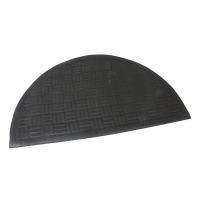 Modrá textilní čisticí venkovní vstupní půlkruhová rohož FLOMA Criss Cross - délka 45 cm, šířka 75 cm, výška 1 cm
