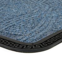 Modrá textilní venkovní čistící vstupní rohož FLOMA Chaos - délka 40 cm, šířka 60 cm a výška 0,8 cm
