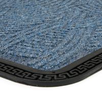 Modrá textilní venkovní čisticí vstupní rohož FLOMA Chaos - délka 40 cm, šířka 60 cm, výška 0,8 cm