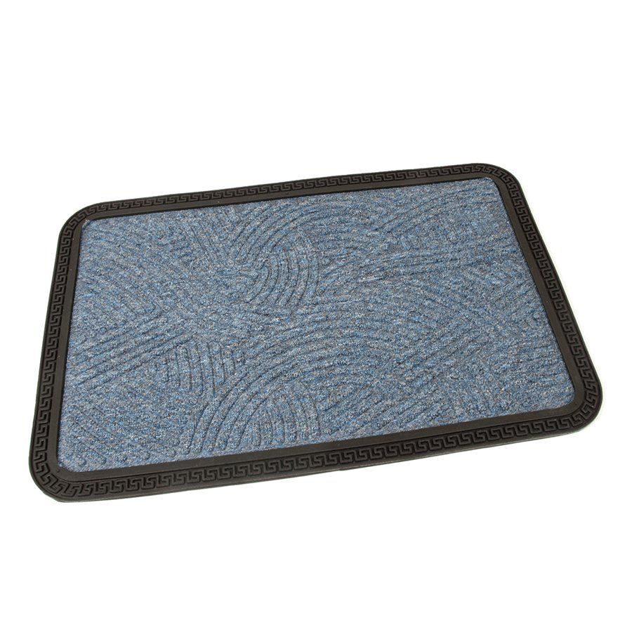 Modrá textilní venkovní čisticí vstupní rohož FLOMA Chaos - délka 40 cm, šířka 60 cm, výška 0,8 cm