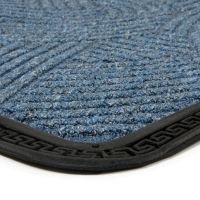 Modrá textilní venkovní čistící vstupní rohož FLOMA Chaos - délka 45 cm, šířka 75 cm, výška 0,8 cm
