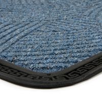 Modrá textilní venkovní čisticí vstupní rohož FLOMA Chaos - délka 45 cm, šířka 75 cm, výška 0,8 cm