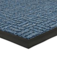 Modrá textilní venkovní čisticí vstupní rohož FLOMA Criss Cross - délka 45 cm, šířka 75 cm, výška 1 cm