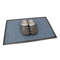 Modrá textilní venkovní čisticí vstupní rohož FLOMA Crossing - délka 45 cm, šířka 75 cm, výška 0,8 cm